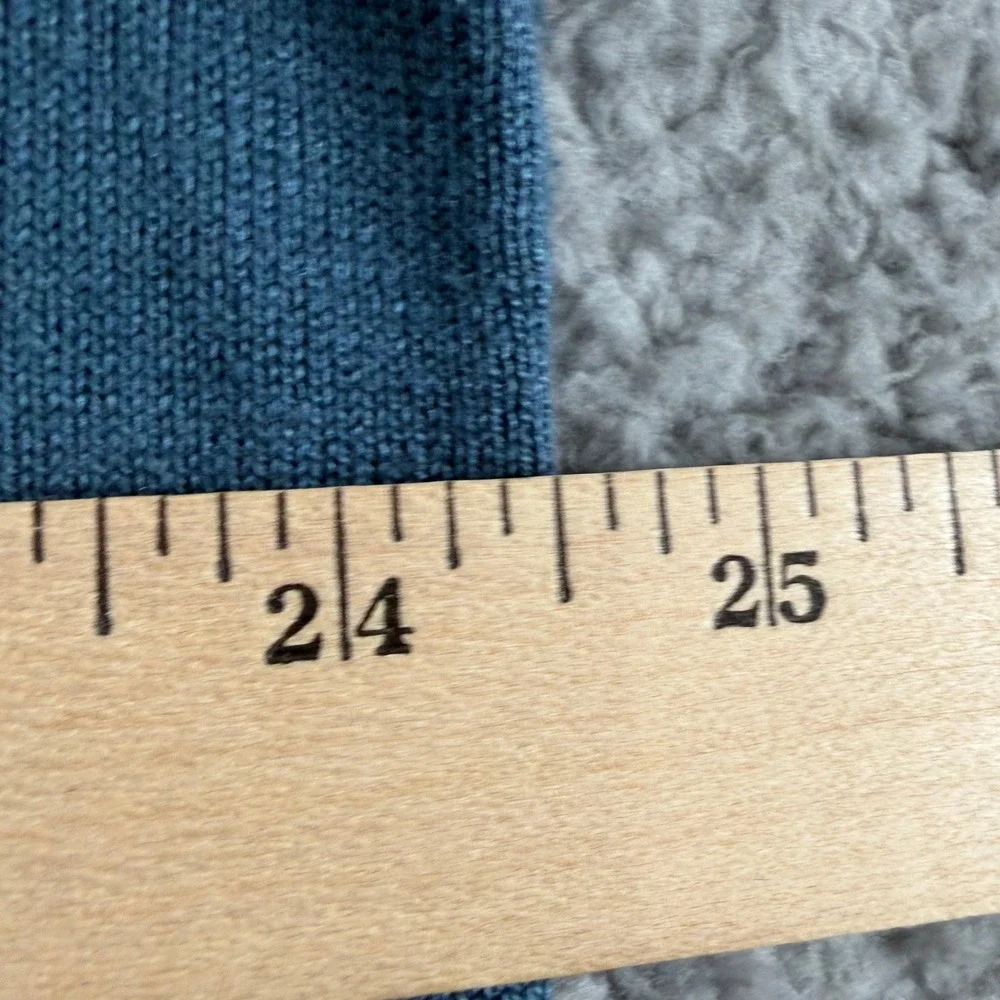 Banana Republic Sweater‎ Mens L Blue Silk Cashmere Mock Neck Button Pullover